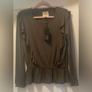 NWT CHASER LONG SLEEVE BLOUSE SIZE MEDIUM IN OLIVE